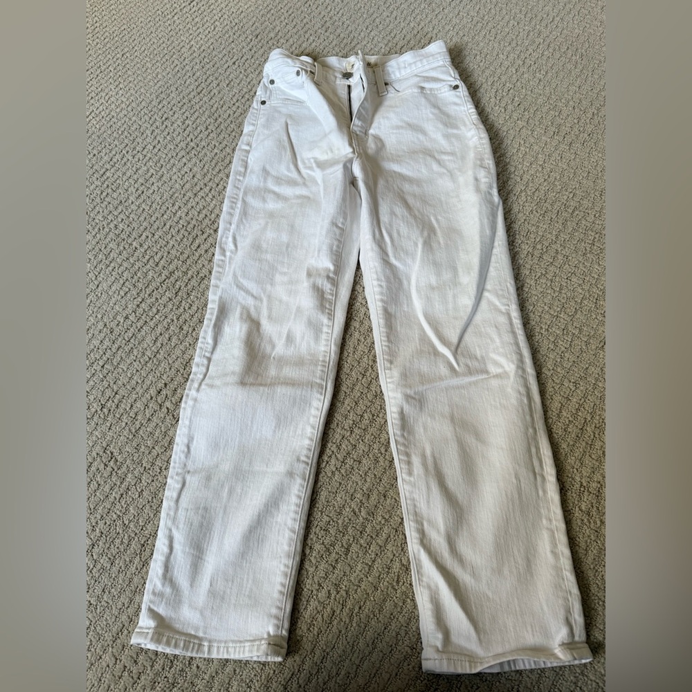 Madewell White Straight Leg Jeans